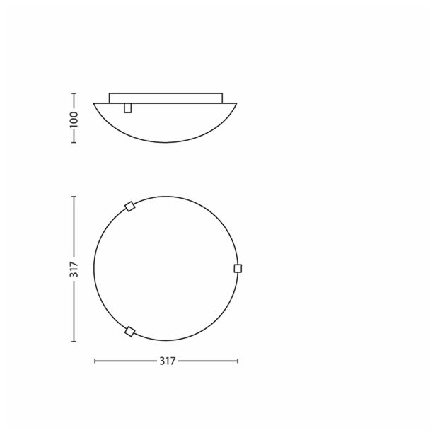 VARČNA PLAFONJERA PHILIPS CEVEL 1X15W E27 30136/48/16 ALUMINIJ