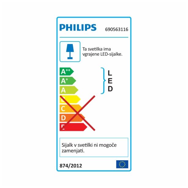 VARČNA PLAFONJERA PHILIPS CRATER STROPNA SVETILKA LED BELA 1X7.5W EEL-LED