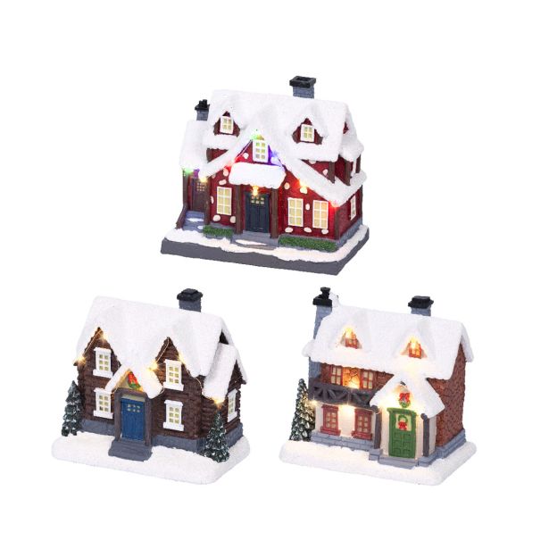 VASICA DECORIS HIŠKA Z LED LUČKO 9 L 8X13.5X13 CM, SORTIRANO