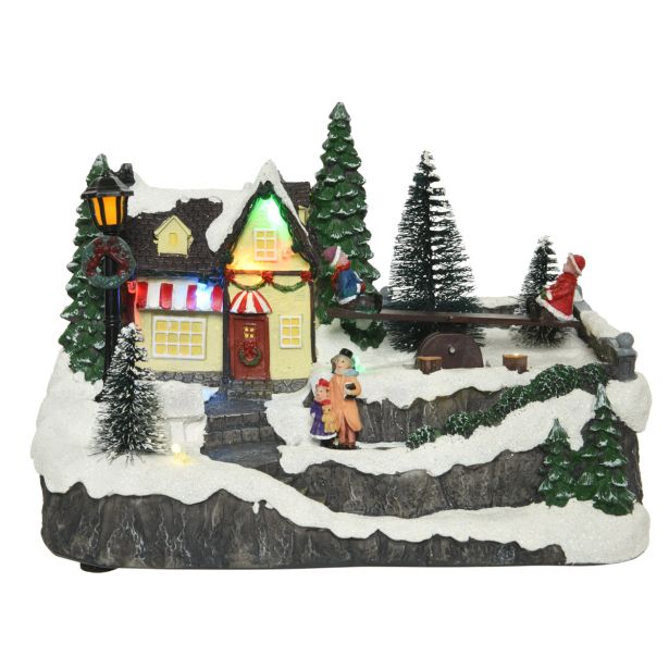 VASICA LUMINEO HIŠKA NA SKALI 24X14.5X16.5 CM