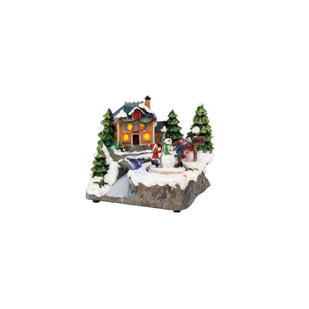 VASICA LUMINEO HIŠKA Z REKO 16X19X15 CM SORT