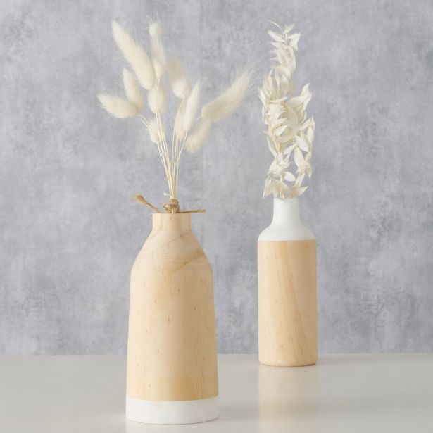 VAZA BOLTZE LESENA S CVETJEM, SORT