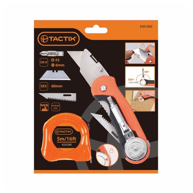 HIŠNO ORODJE TACTIX VEČFUNKCIJSKI NOŽ + METER