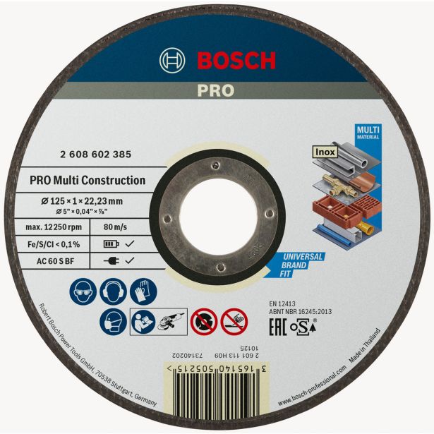 VEČNAMEN. REZALNA PLOŠČA BOSCH 125 X 1 X 22.23 MM
