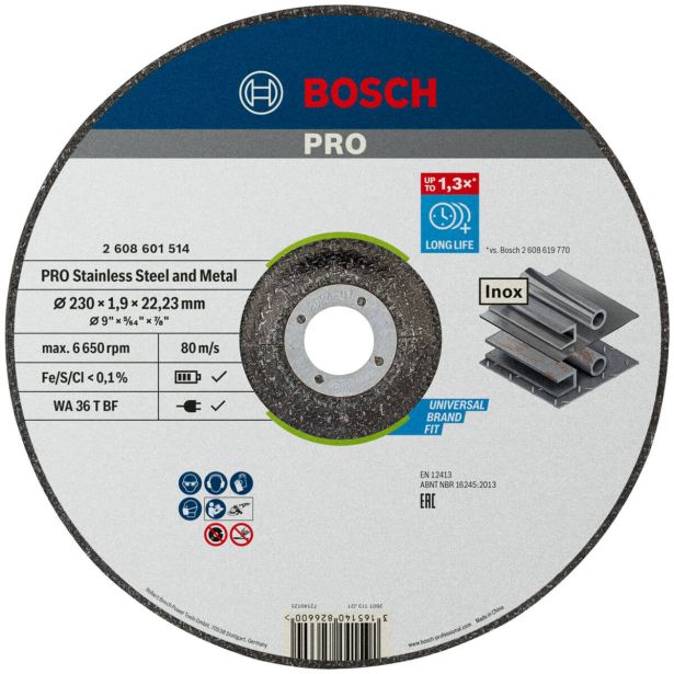 VEČNAMEN. REZALNA PLOŠČA BOSCH 230 X 1.9 X 22.23 MM