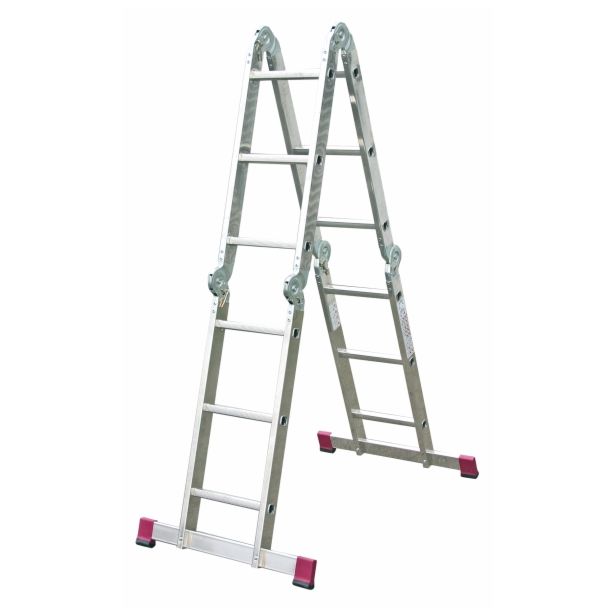 ALU ŠTIRIDELNA LESTEV KRAUSE VEČNAMENSKA 4X3 STOPNIC 0.98M/3.50M/1.70M