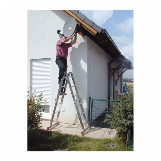 ALU ŠTIRIDELNA LESTEV KRAUSE VEČNAMENSKA 4X3 STOPNIC 0.98M/3.50M/1.70M