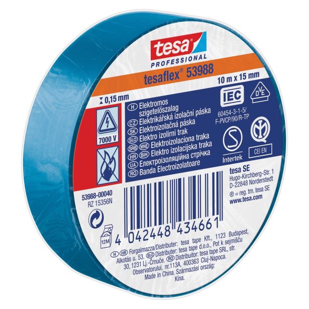 VEČNAMENSKI LEPILNI TRAK TESA ELEKTRO IZOLIRNI TRAK MODER 10MX15MM