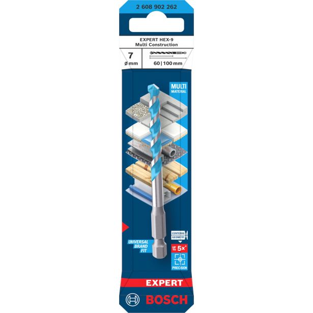 VEČNAMENSKI SVEDER BOSCH 7 X 60 X 100 MM HEX-9