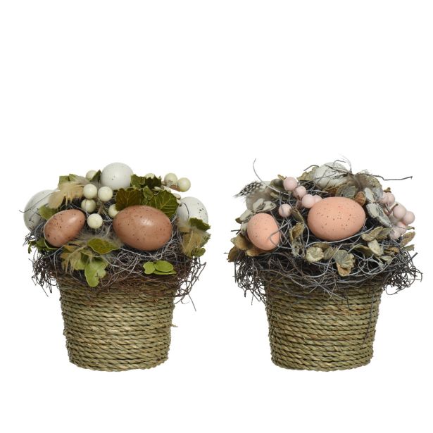 VELIKONOČNI PROGRAM DECORIS CVETLIČNI LONČEK JAJČKA IN METULJI, SORT.