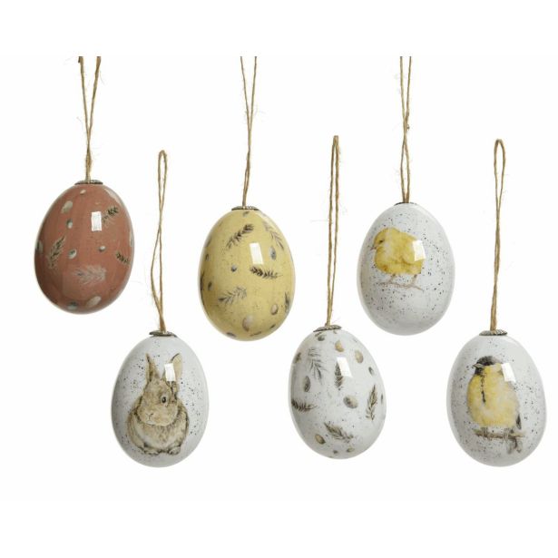 VELIKONOČNI PROGRAM DECORIS JAJČKA 6/1 4X6 CM RJAV/BEL/RUMEN