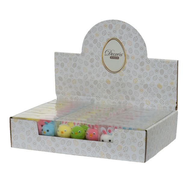 VELIKONOČNI PROGRAM DECORIS ZAJČKI, PIŠČANČKI IZ PENE 2.5X6.5 CM, SORTIRANO