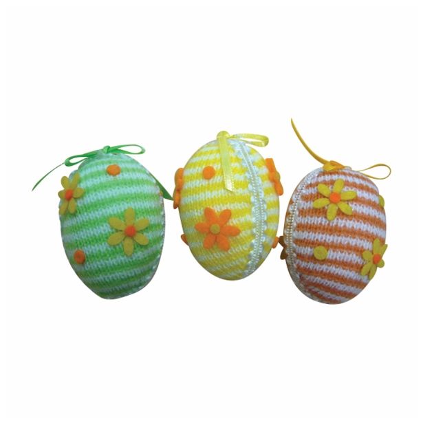 VELIKONOČNI PROGRAM GLOSSTYLE JAJČEK VISEČI 4.5X6 CM PLETENI RAZLIČNE BARVE