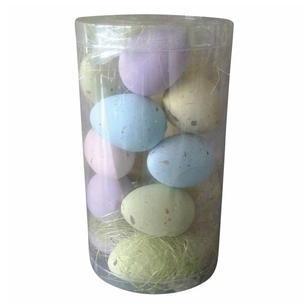 VELIKONOČNI PROGRAM GLOSSTYLE JAJČKA V TUBI 8X15 CM 4X3CM 18 KOS PASTEL BARVE