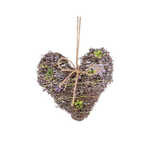 VELIKONOČNI PROGRAM GLOSSTYLE SRCE 22 CM VIJOLA VISEČE