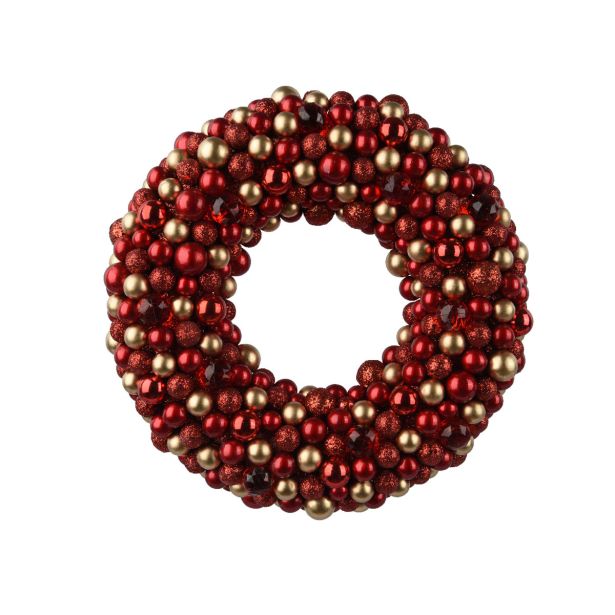 VENČEK DECORIS 33 CM, RDEČE ZLAT