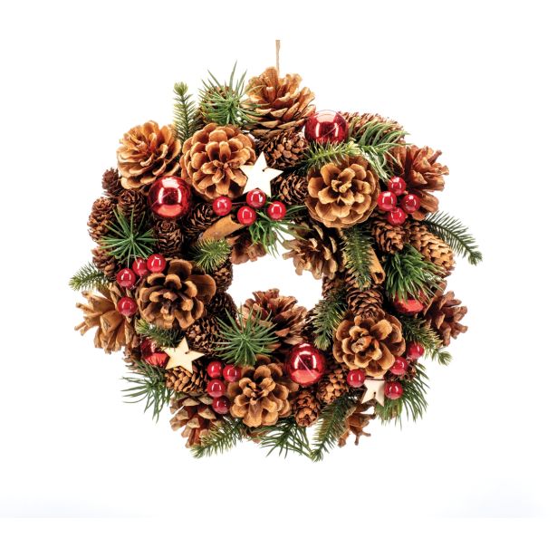 VENČEK GLOSSTYLE FI 25 CM RDEČ ZVEZDICE