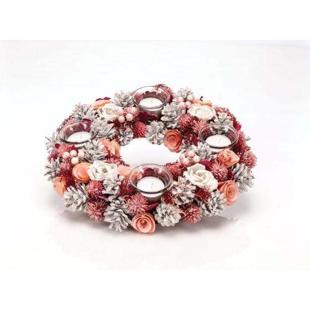 VENČEK GLOSSTYLE FI 34 CM ROZA S KOZARČKI