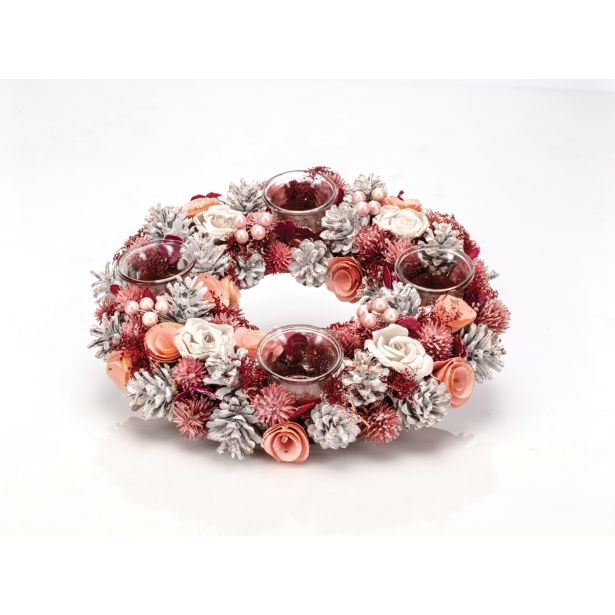 VENČEK GLOSSTYLE FI 34 CM ROZA S KOZARČKI