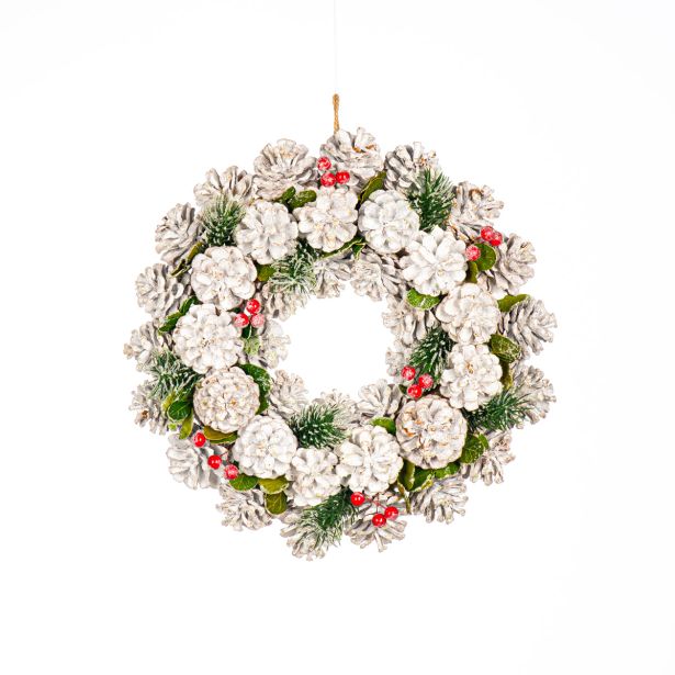 VENČEK GLOSSTYLE BELI STORŽI, 34X34 CM