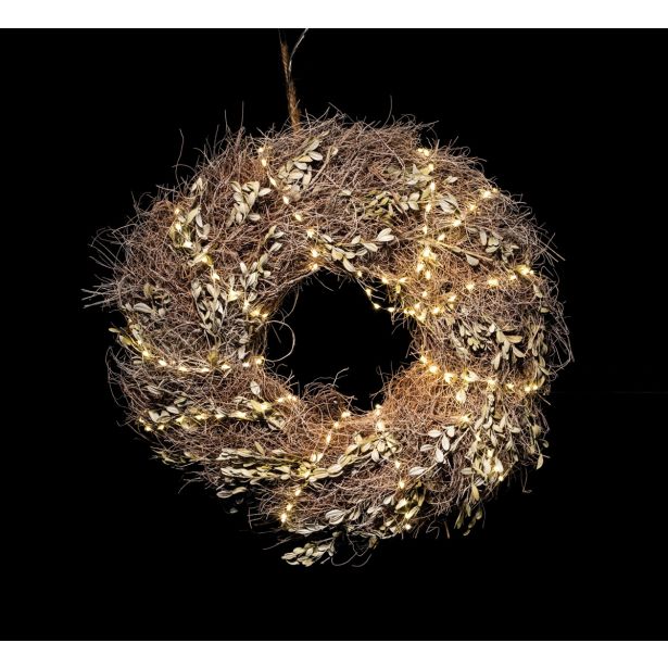 NARAVNI RAHLO ZASNEŽEN VENČEK 36 CM