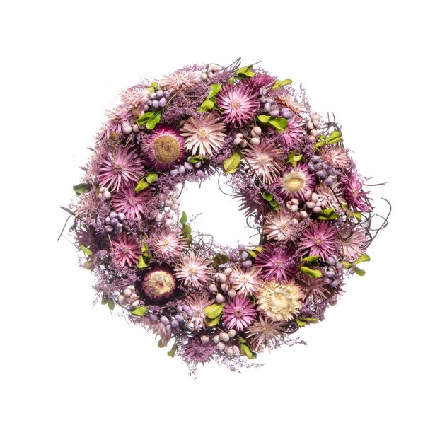 VENEC ZA VELIKO NOČ IZ NARAVNIH MATERIALOV V ROZA BARVI