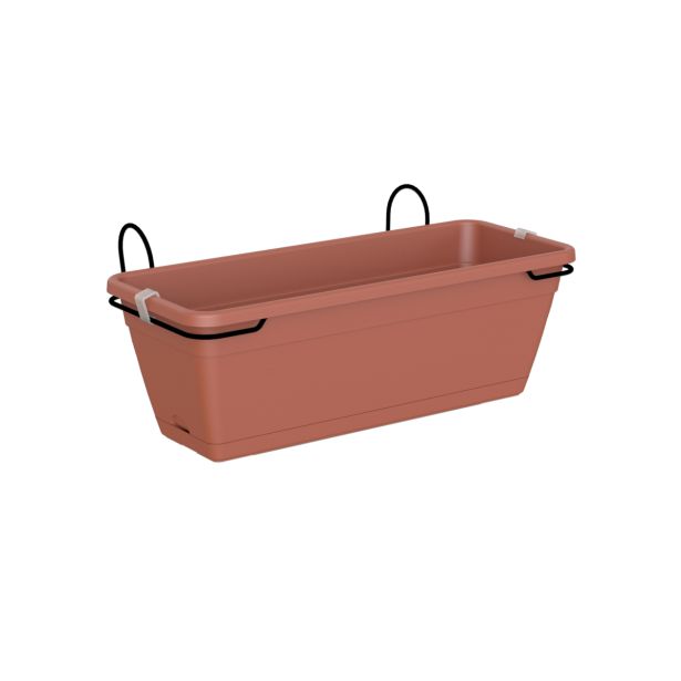 PE KORITO Z VODNO REZERVO VENEZIA BALKONSKI SET TERRACOTTA 60X27CM