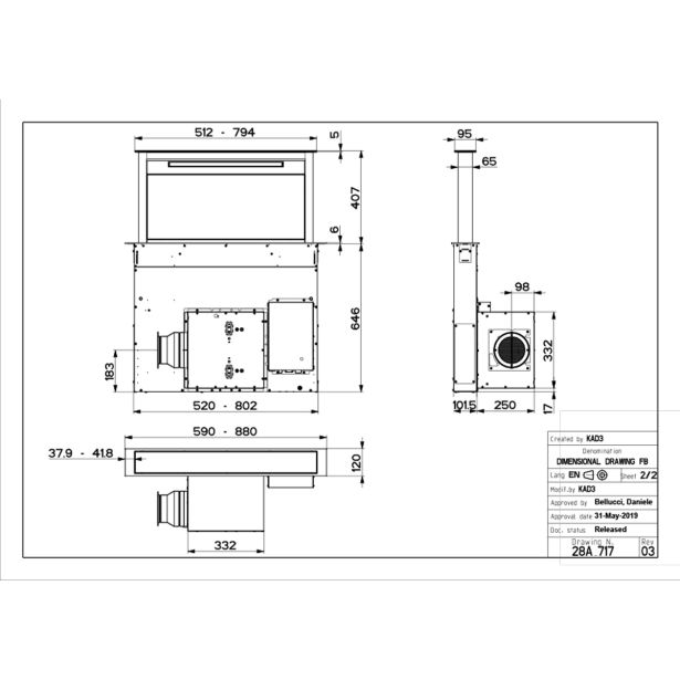 VGRADNA KUHINJSKA NAPA FABER FABULA PLUS EVO+BK A60