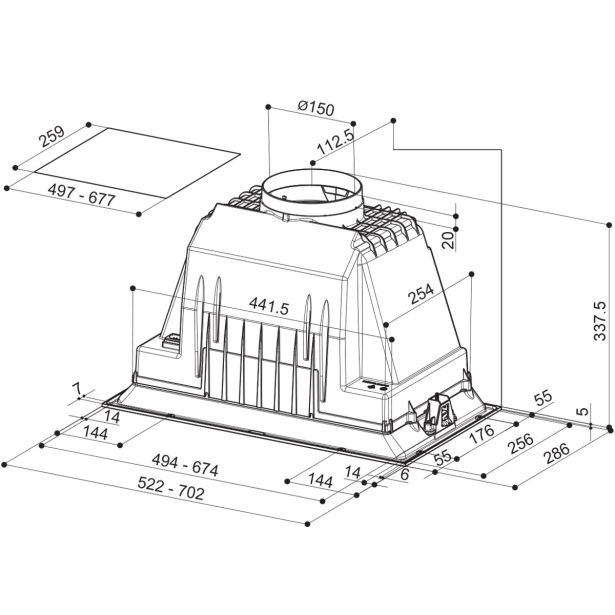 VGRADNA KUHINJSKA NAPA FABER INKA PLUS BK A52