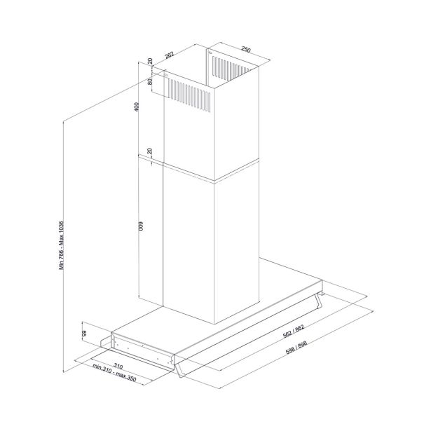 VGRADNA KUHINJSKA NAPA SICCABO INTEGRA 90 C