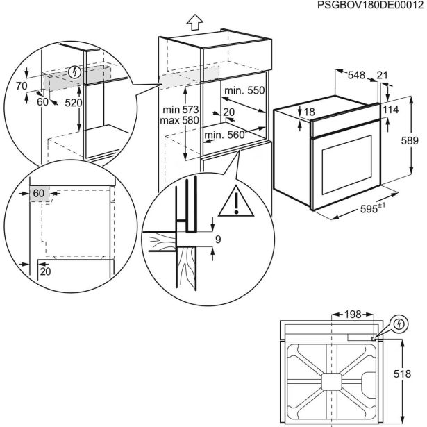VGRADNA PEČICA ELECTROLUX EOH3F00BX