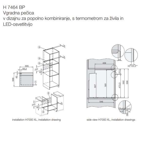 VGRADNA PEČICA MIELE H 7464 BP ČRNA