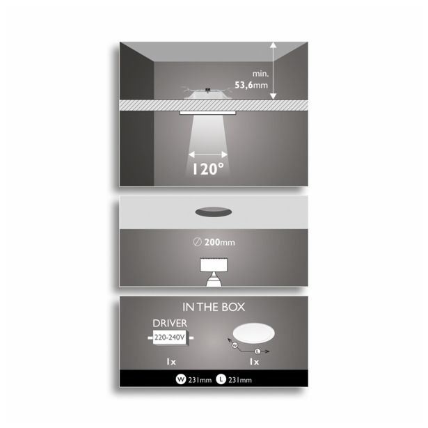 VGRADNA STROPNA SVETILKA PHILIPS CANOPUS 1X13W LED 59713/31/16 BELA