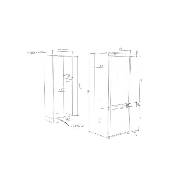 VGRADNI HLADILNIK HBW5719E