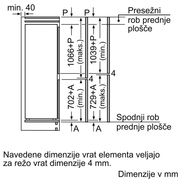 VGRADNI HLADILNIK Z ZAMRZOVALNIKOM BOSCH KIN86VFE0