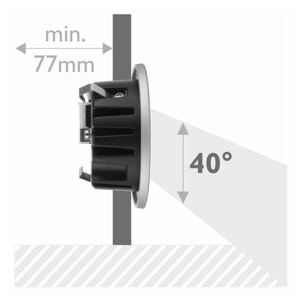 VGRADNI LED REFLEKTOR PHILIPS SYRMA 1X2W LED 57993/48/16 ALUMINIJ