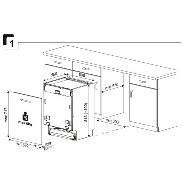 VGRADNI POMIVALNI STROJ BEKO DIN28421