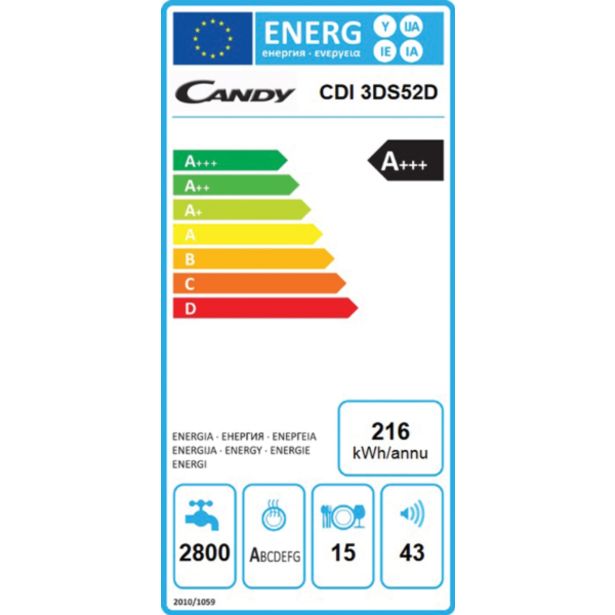 VGRADNI POMIVALNI STROJ CANDY CDI 3DS52D