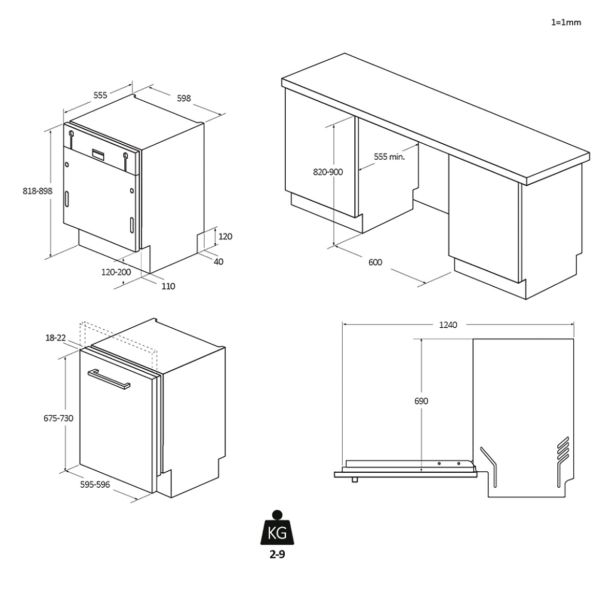VGRADNI POMIVALNI STROJ CANDY CIP3E7L0W
