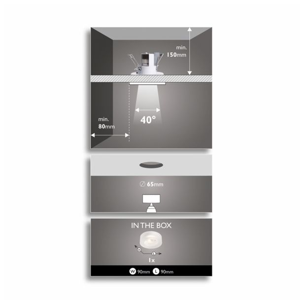 VGRADNI REFLEKTOR PHILIPS ARA 1X35W GU10 59515/67/16 BELA