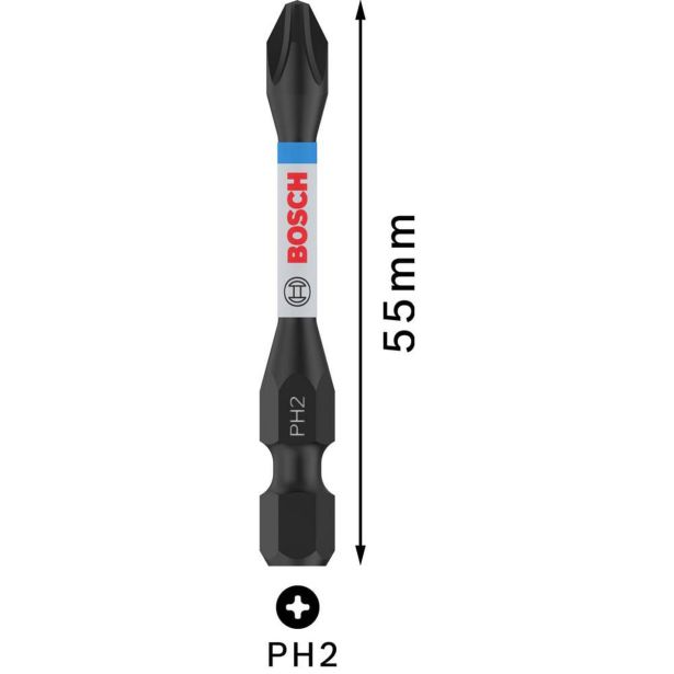VIJAČNI NASTAVEK KRIŽNI BOSCH PRO PH2, 55 MM, 2 KOSA