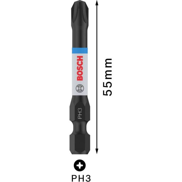 VIJAČNI NASTAVEK KRIŽNI BOSCH PRO PH3, 55 MM, 2 KOSOV