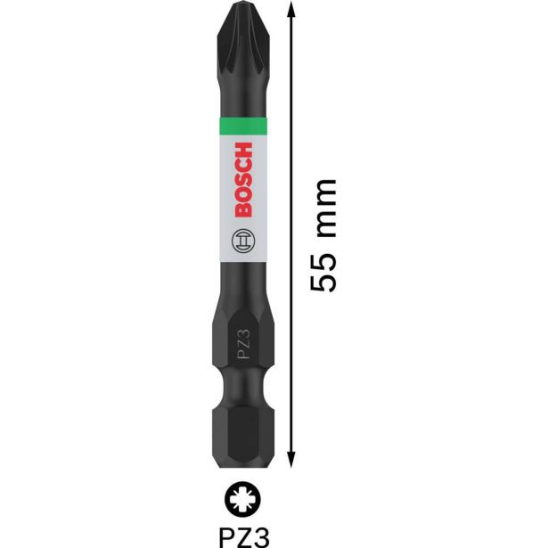 VIJAČNI NASTAVEK KRIŽNI BOSCH PRO PZ3, 55 MM, 2 KOSA