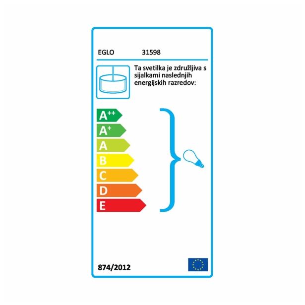 VISEČA SVETILKA-LESTENEC EGLO MASERLO 1X60W MAX.E27 31598 BELA