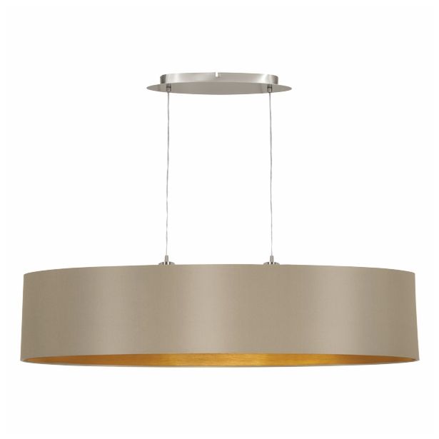 VISEČA SVETILKA-LESTENEC EGLO MASERLO 2X60W MAX.E27 31618 TAUPE/ZLATA 1000