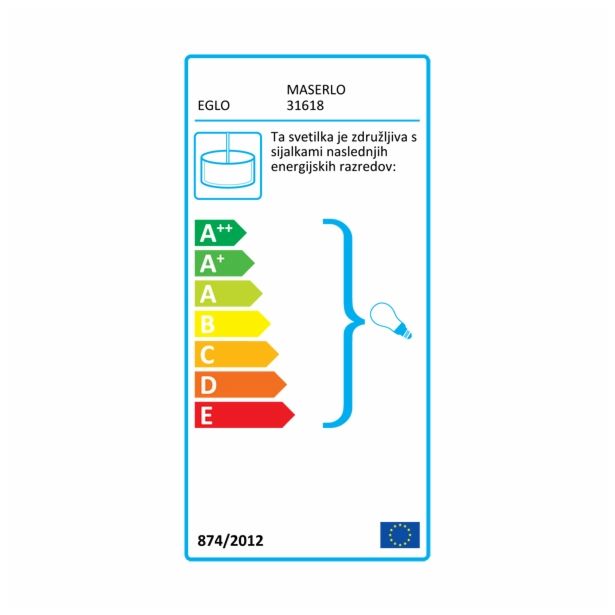 VISEČA SVETILKA-LESTENEC EGLO MASERLO 2X60W MAX.E27 31618 TAUPE/ZLATA 1000