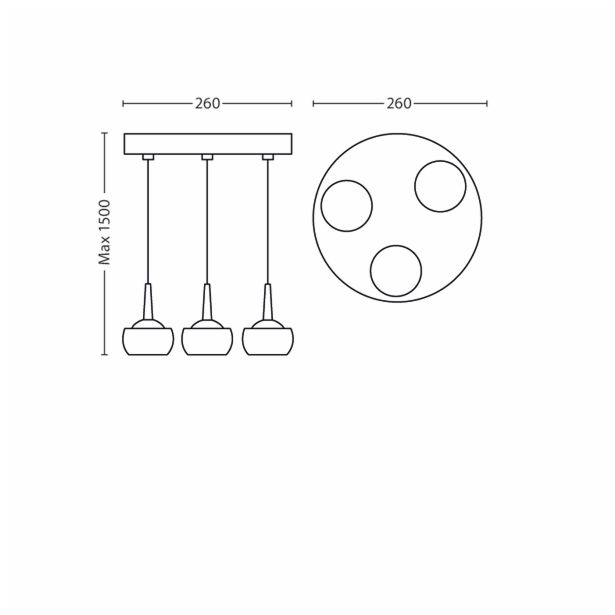 VISEČA SVETILKA-LESTENEC PHILIPS CYPRESS 3X3W LED 53223/11/16 KROM