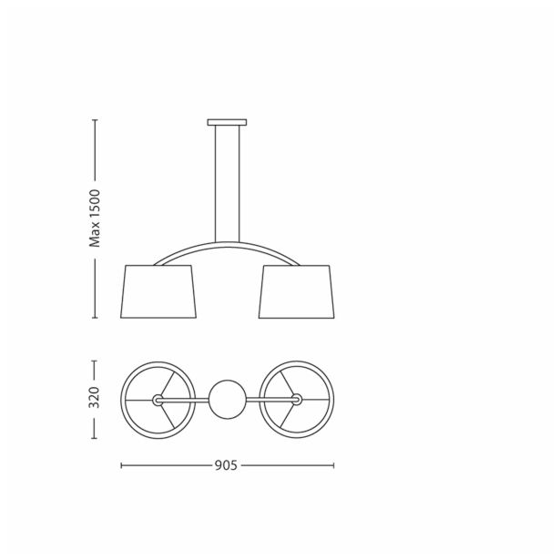VISEČA SVETILKA-LESTENEC PHILIPS SELLA 2X23W E27 42259/26/16 SIVA