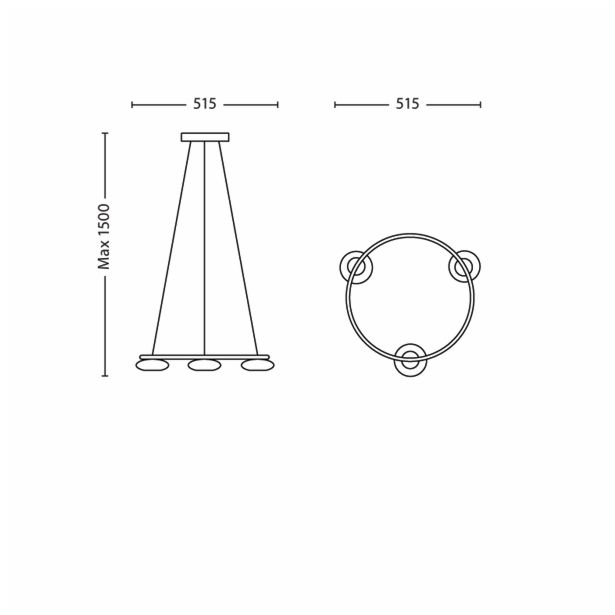 VISEČA SVETILKA-LESTENEC PHILIPS TARBERT 3X4.5W LED 37211/48/16 FI 515