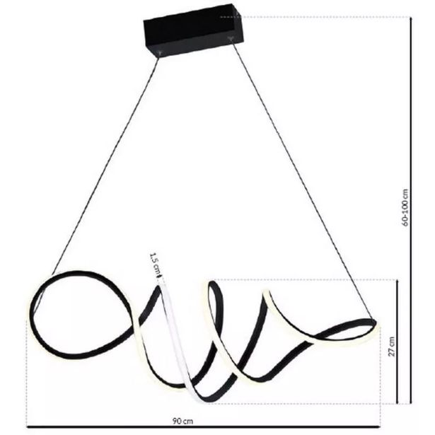 VISEČA SVETILKA MILAGRO LOCA ČRNA 56W LED ML5756